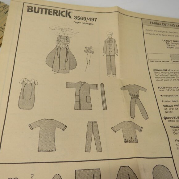 Butterick 3569 Sewing Pattern BARBIE Clothes UNCUT 11.5" tall dolls - Picture 6 of 9
